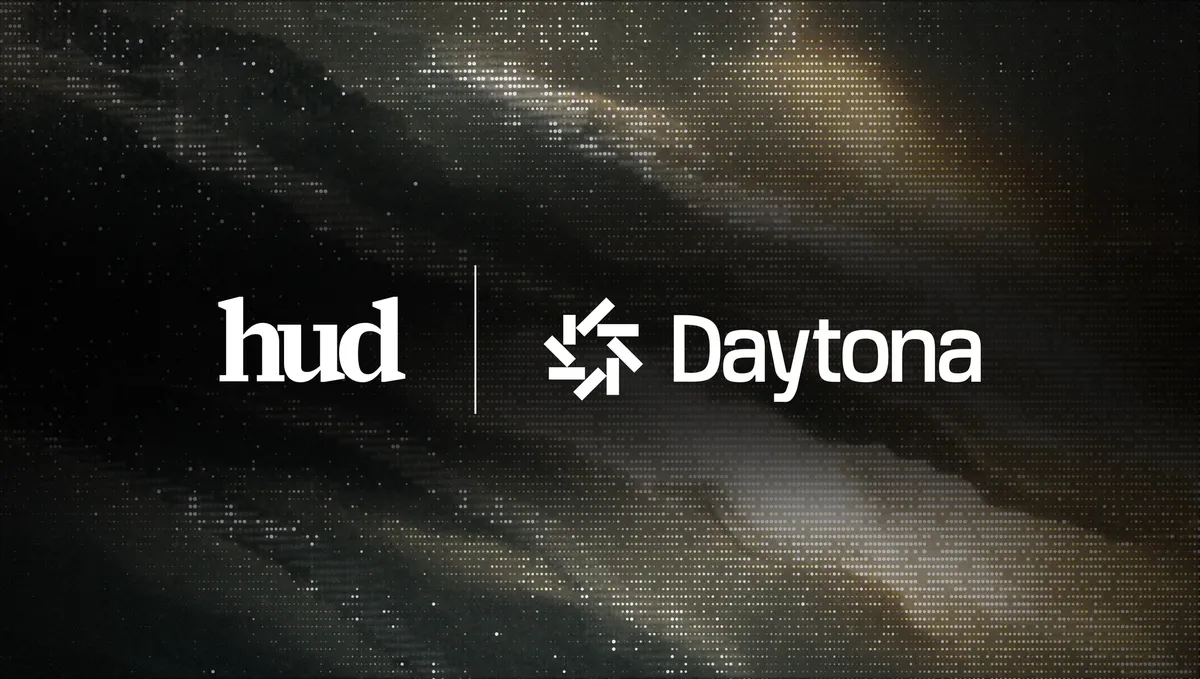 Overview of the HUD and Daytona rollout loop: one environment definition running locally, at scale on Daytona sandboxes, and feeding training.