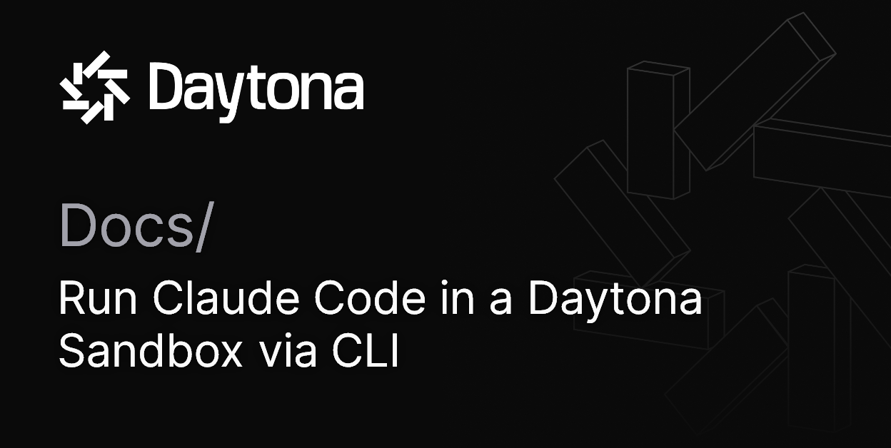 Run Claude Code in a Daytona Sandbox via CLI | Daytona